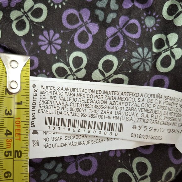 Zara TRF black wool blend jacket with cute floral lining - Picture 16 of 17